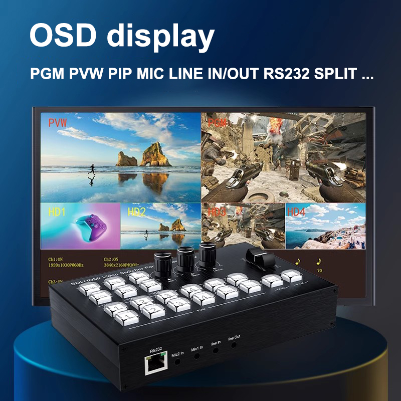 Action Camera 4K - 1080p 4 Channel HDMI Video Mixer