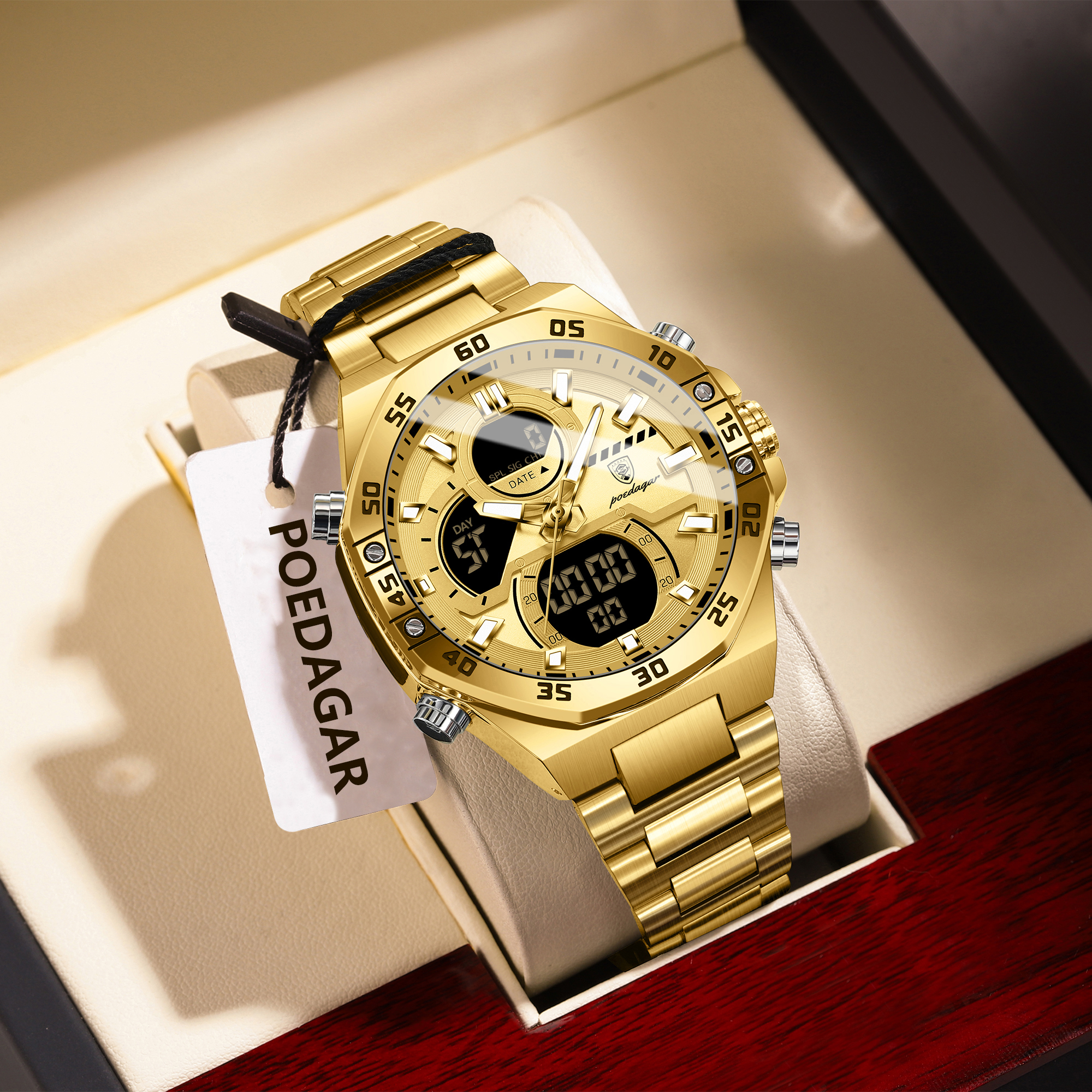 POEDAGAR Sport Men Watch LED W - Electronic Gift reseña y precio