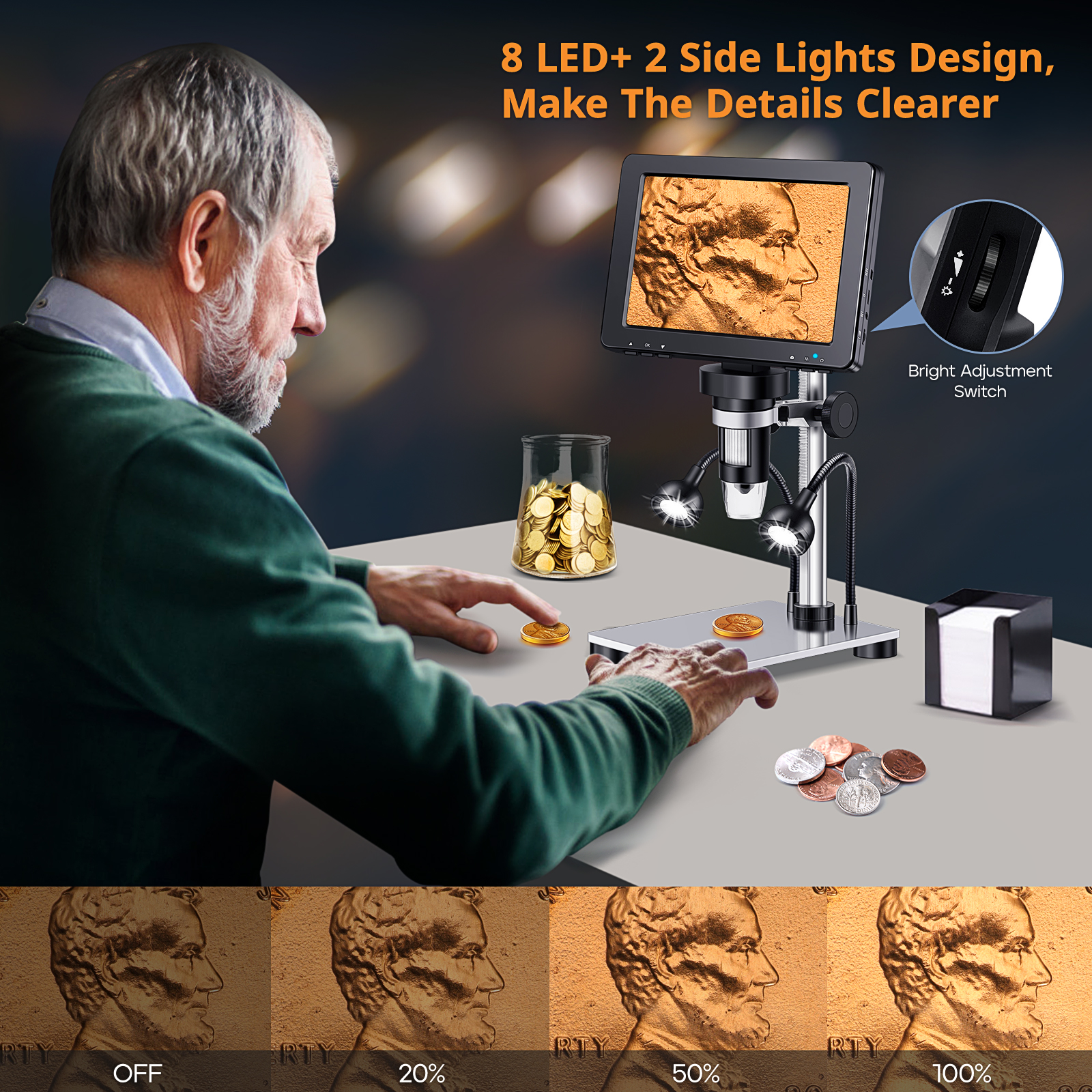 Hayve 7‘’ Digital Microscope 1 - Digital Magnifier Reading reseña y precio