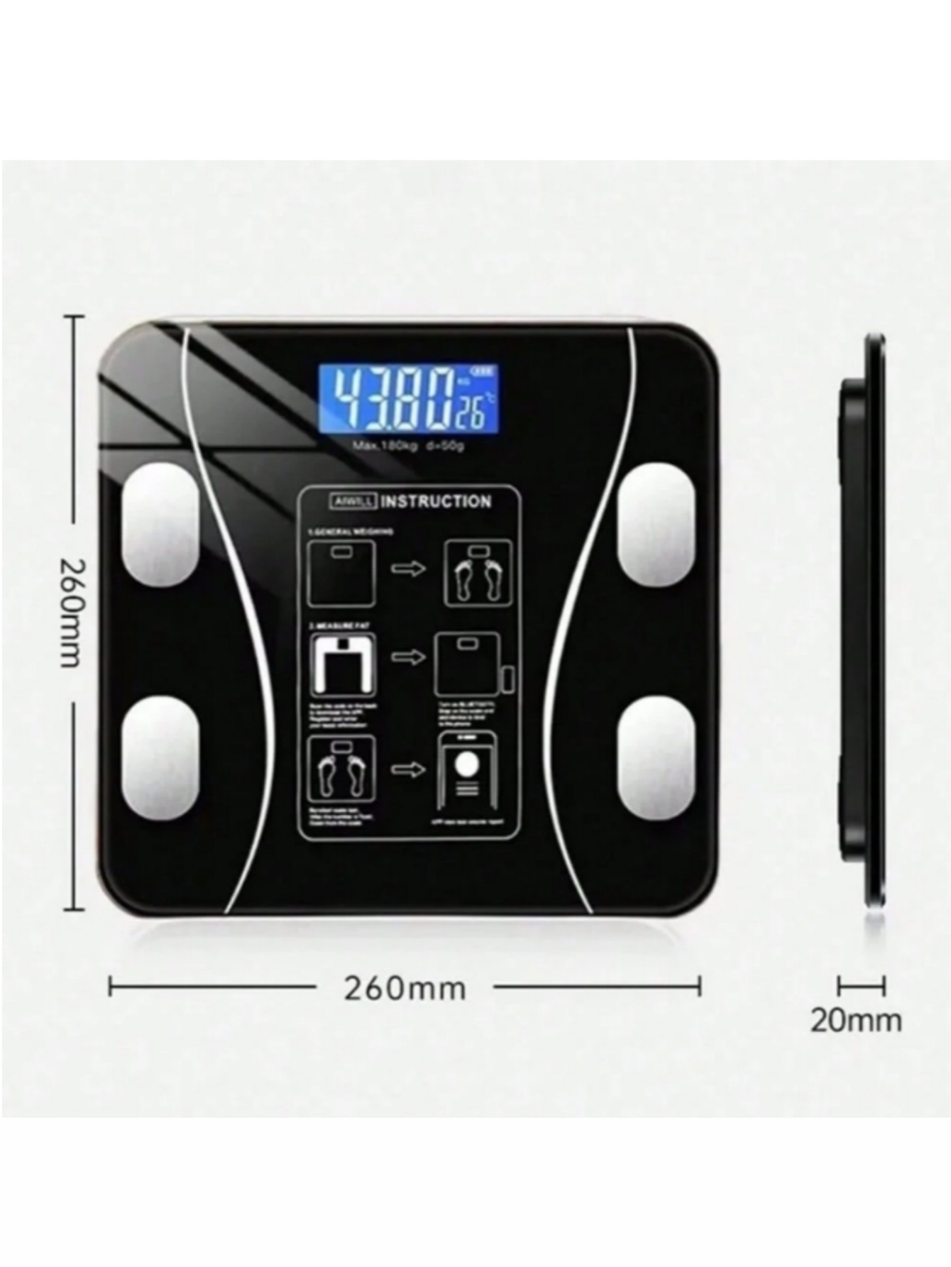 High Precision USB Rechargeabl - Body Fat Scale Smart reseña y precio